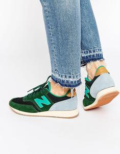 New Balance 620 Green Suede Mesh Trainers