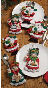 Santa and Mrs. Claus Silverware Holders