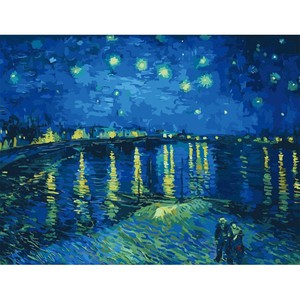 Раскраска по номерам  Ван Гог "Звездная ночь над Роной"