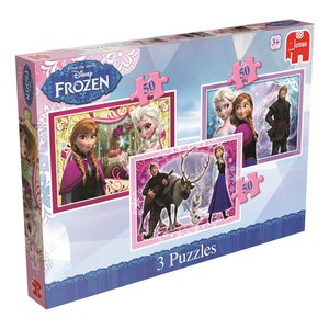 Jumbo 17441 - Puzzle Disney Frozen Trio, 3 x 50 Stück