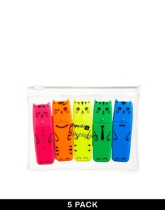 Набор из 5 текстовых маркеров с котами Paperchase