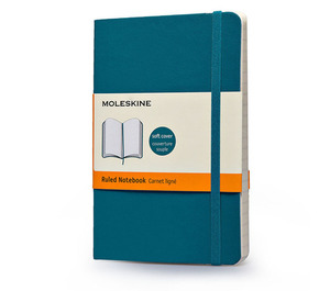 Зап. книжка Moleskine (Молескин) "Classic Soft" в линейку, Pocket, бирюзовый