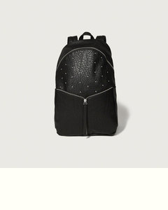 black leather backpack