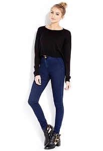 dark blue high waisted jeans