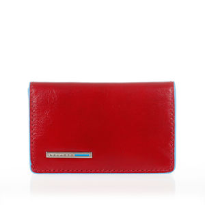 Piquadro Business Card Holder Blue Square PP1263B2/R Red Leather