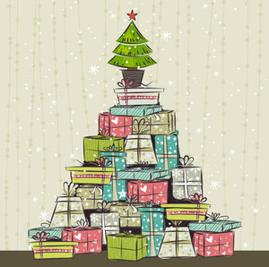 подложить подарки под ёлку