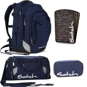 Koffer Profi Shop | Satch by Ergobag Schulrucksack-Set 4-tlg Match Robby Bobby 325 dunkelblau | online kaufen