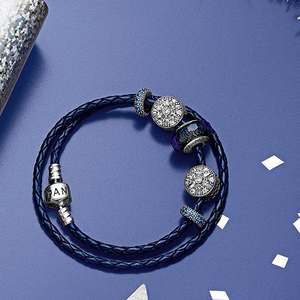 pandora Iridescent Blue Faceted Glass Murano charm