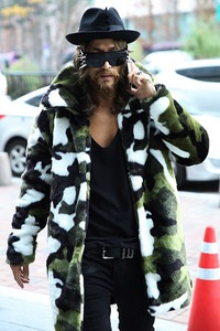 Camo faux fur coat