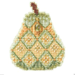 Jeweled Pear Bead Cross Stitch Kit Mill Hill 2014 Autumn Harvest