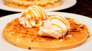 Вафли сердечки с банановым вареньем