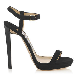 CLAUDETTE 120 Black Suede Sandals