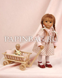 Schildkrot-Puppen (Германия) Кукла "Лиза с тележкой и пупсом", 28 см, Limited Edition, дизайнер Sieglinde Frieske