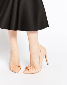 AX Paris Nina Cut Out Bow Heeled Court Shoes