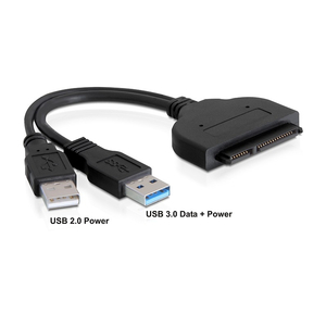 Универсальный переходник USB3.0 -&gt; SATA 6Gb/s SSD + HDD 2.5" Orient UHD-502, двойной USB кабель