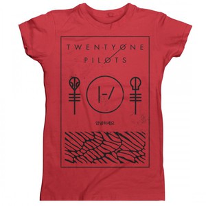 Thin Line Box (Red) Girls T-Shirt