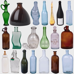 Вазы, бутылки и прочие емкости из (старого) цветного стекла