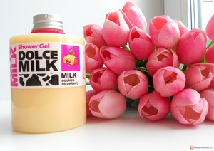 Гель для душа Dolce Milk запах "Сливочное печенье с клубникой"