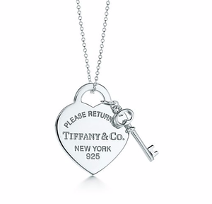 Подвеска из серебра Tiffany сердце с ключиком