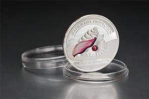 Монета 5$ "BEAUTY OF THE SEA MARINE LIFE PROTECTION"