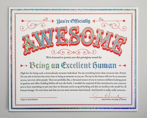 certificate of awesomeness