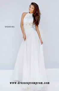 2016 Long Floor Length Sherri Hill 50128 Halter Cutout Pageant Dresses