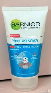 Garnier Чистая кожа 3-в-1 Гель+Скраб+Маска