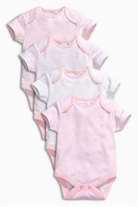 NEXT Pink Short Sleeve Bodysuits Four Pack (size 56-62)