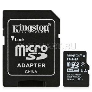 Карта памяти microSDHC, 16 Гб