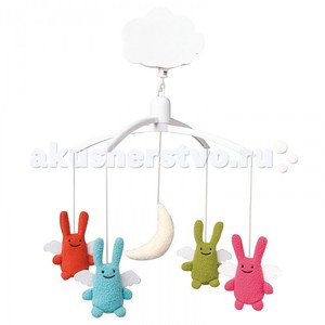 Мобиль Trousselier Angel Bunny с мягкими игрушками