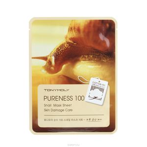 TonyMoly Тканевая маска с экстрактом улиточной слизи Pureness 100 Snail Mask Sheet, 21 мл