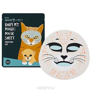 Holika Holika Тканевая маска-мордочка смягчающая (Кошка) Baby Pet Magic, 22 мл