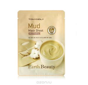 TonyMoly Тканевая маска для лица с экстрактом грязи EARTH BEAUTY MUD MASK SHEET, 15 гр