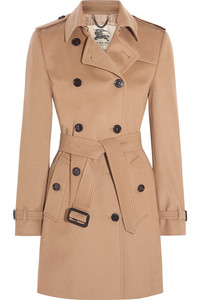 BURBERRY LONDON The Kensington Mid wool and cashmere-blend felt trench coat