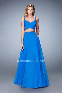 Two Piece La Femme 22718 Electric Blue Prom Dress