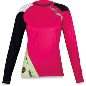 DAKINE WOMENS STATIC L/S CREW JERSEY WATERMELON / LIME