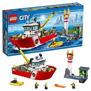 Lego city пожарный катер