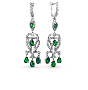 Серебряные серьги с алпанитами и фианитами (Подробнее: http://sunlight.net/catalog/silver/earring246818.html)