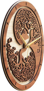 Yin Yang Tree of Life Clock in wood (Silent movement) - Limited Edition