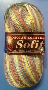 Пряжа: "Sofit melange" (Софит меланж) Фабрика: Color City (Колор Сити) Состав: 45% шерсть-пастер - 55% шелк искусственный Вес мотка: 100гр. Длина нити: 380м.