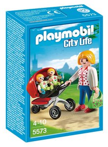 Playmobil - 5573 - Maman Avec Jumeaux Avec Landau