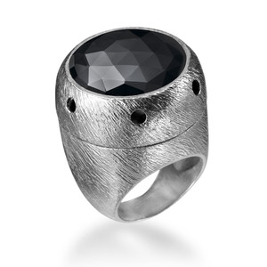 Кольцо SIREN Ring | Silver + Natural Onyx