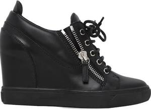 Black wedge sneakers