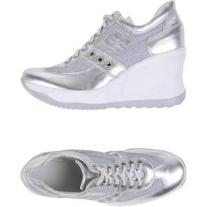 Silver wedge heel sneakers