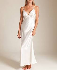 Nightgown maxi silk white