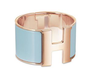 Bracelet Clic H Extra-Large Hermes extra wide enamel bracelet gold plated