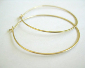 Earrings hoop golden very thin and big