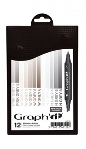 GRAPH'IT - 12 pc Mix Grey Colors