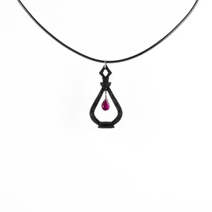 Potion of the Unseen Choker with gemstone in Black