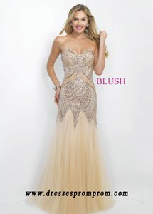 Simple Blush Prom 11103 Magnificent Beaded Mermaid Evening Gown